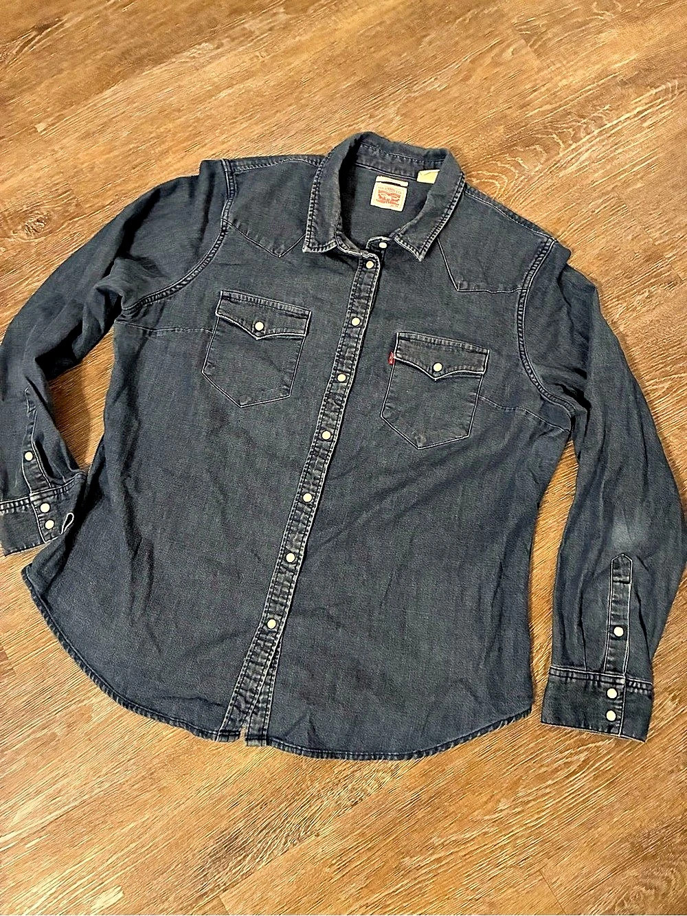 Levi's Tailored Fit Western Denim Shirt Denim Button Down Shirt XXL